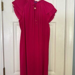 J McLaughlun "Aisha" pleated flutter-sleeve dress, Size S